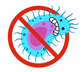 Germ bacteria anti virus antibacterial sign concept. Vector graphic design illustration