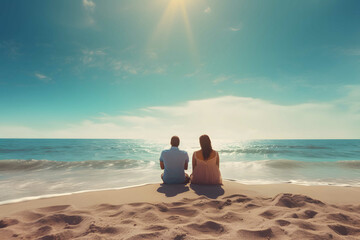 Fototapeta premium couple relaxing on the beach