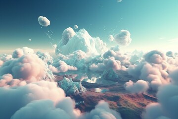 dreamy fluffy fantasy clouds. Generative AI