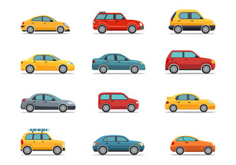 Car icon modern  set isolated on the background. Flat and cartoon style. Ready to apply to your design. Vector illustration.