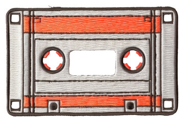 Cassette embroidery patch isolated.