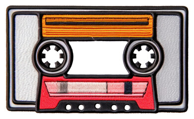 Cassette embroidery patch isolated.