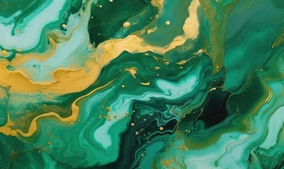Photo sur Aluminium Cristaux Texture of malachite stone background. Watercolor stains wallpaper. For banner, postcard, book illustration. Created with generative AI tools