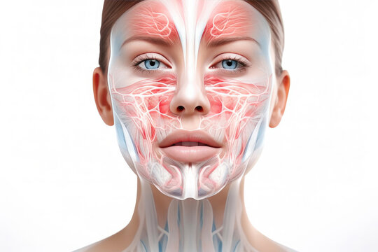 Captivating Anatomy: Woman's Face and Muscles