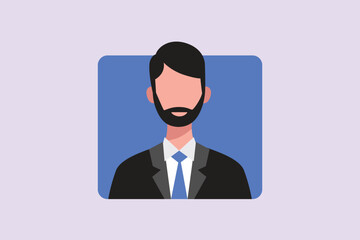 People avatars with young people's faces concept. Colored flat vector illustration isolated. 