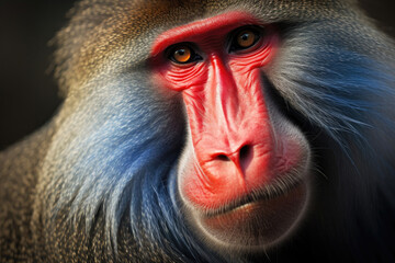 Mandrill (Mandrillus sphinx) monkey face