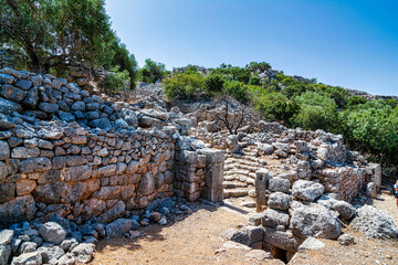 Ruins of the ancient Greek city of Lato,2500 years old near Kritsa, Crete. © akarb