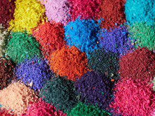 multi-colored shavings of colored pencil lead