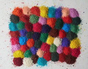 multi-colored shavings of colored pencil lead