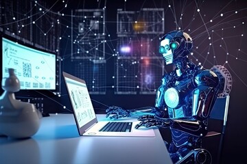 Futuristic robot with advanced artificial intelligence capabilities is showcased