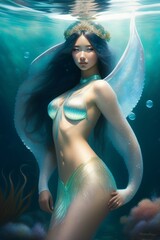 mermaid in the sea for womens