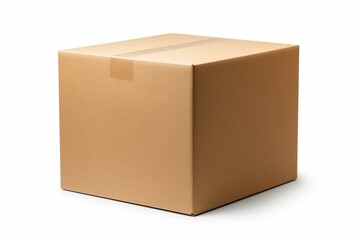 A sealed box on a clear background, suitable for retail, logistics, delivery, and storage concepts. Generative AI