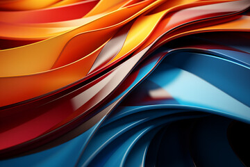 Abstract Background 3D shape wave colorful