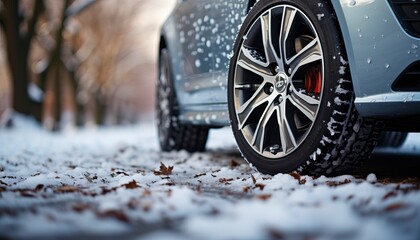 Fototapeta na wymiar car in snow