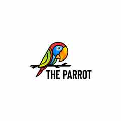 Fototapeta premium COLORING EXOTIC PARROT VECTOR ILLUSTRATION