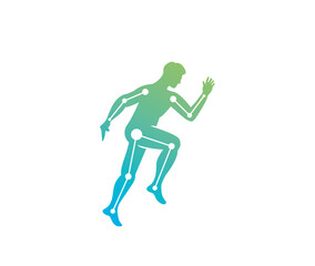 Fototapeta na wymiar Human Athlete runner Physiotherapy clinic logo. stock illustration