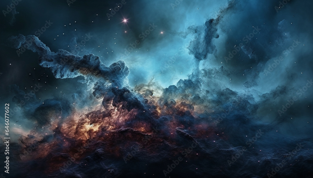 Aufkleber abstract galaxy exploding in a bright star field of mystery generated by ai