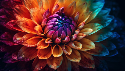 Vibrant colored petals in a bouquet showcase beauty in nature generated by AI