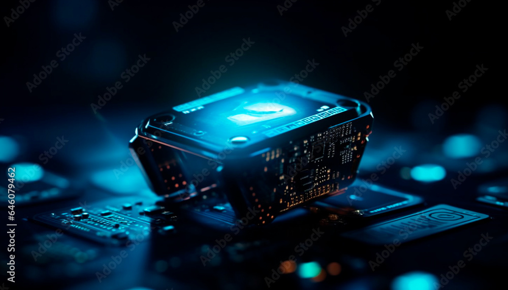 Aufkleber complex computer circuit board showcases futuristic semiconductor technology and connectivity genera