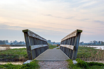 Just a bridge over a canal in the recently constructed and bird-rich nature reserve De Nieuwe Driemanspolder in Zoetermeer