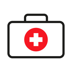 First aid kit icon, first aid kit flat trendy illustration isolated on white background.