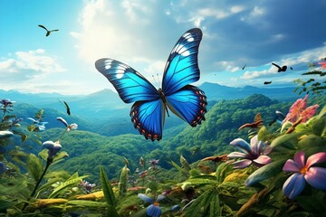 Fototapeta na wymiar butterfly on the meadow