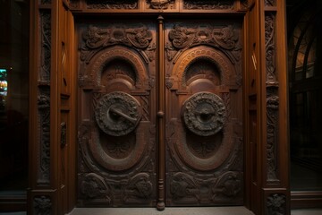 Distinctive art door with exceptional design and materials. Generative AI