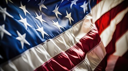 American flag close-up. Memorial, Veterans, Independence, Memorial Day. US Army. Patriotic US soldiers. The United States Armed Forces. Military forces of the United States of America. November 11.