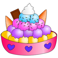 big ice cream dessert