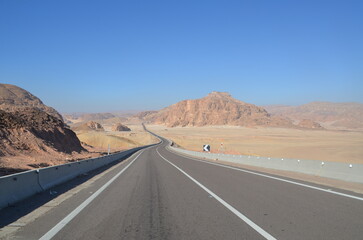 A road on the Sinai Peninsula, Egypt
