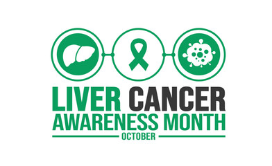 October is Liver Cancer Awareness Month background template use to background, banner, placard, card, and poster design. holiday concept with text inscription and standard color. vector illustration.