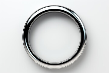 Digital illustration: Silver circle with space for text on a white background 