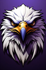 Fototapeta premium Eagle falcon and hawk mascot illustration isolated on background; modern sports logo for esports team 