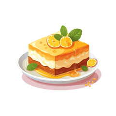 dessert kunefe or knafeh vector illustration cartoon element