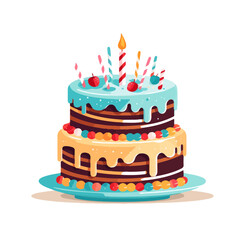 birthday decoration cake sticker and party element