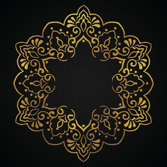 Golden luxury ornamental frame, Wedding, party, invitation background, Royal gold frame, antique, vintage gold style 116, abstract black gold.	