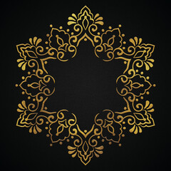 Golden luxury ornamental frame, Wedding, party, invitation background, Royal gold frame, antique, vintage gold style 126, abstract black gold.	