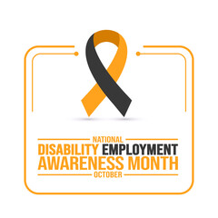 October is National Disability Employment Awareness Month background template use to background, banner, placard, card, and poster design. holiday concept with text inscription and standard color.
