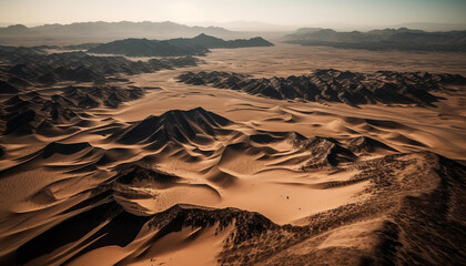 Fototapeta premium Majestic sand dunes ripple in the arid African landscape generated by AI