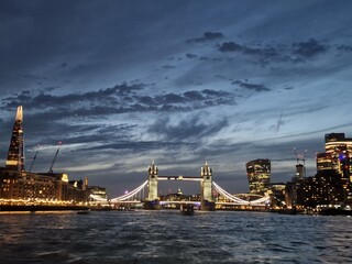 city skyline at night london