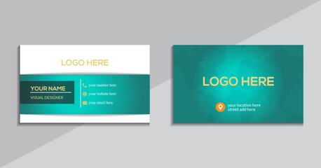 Modern business card template with flat user interface vector design and illustration. 