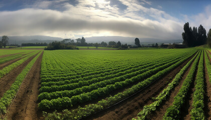 Obraz premium Green meadow growth, organic vegetable garden, autumn harvest, beauty in nature generated by AI