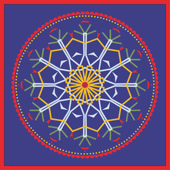 Colorful mandala for shawl, banner, flyer and print design. Workpiece for your design.	
