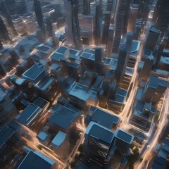  A 3D rendering of a futuristic cityscape2