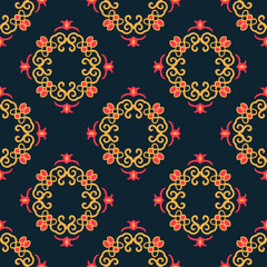 Seamless geometric ethnic patterns can be used for background, clothing, fabric, textile, packaging, knitwear. Ethnic design in nomad style.
