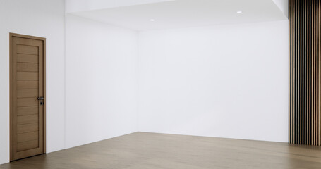 white Empty wooden room, Cleaning japan room interior, 3D rendering