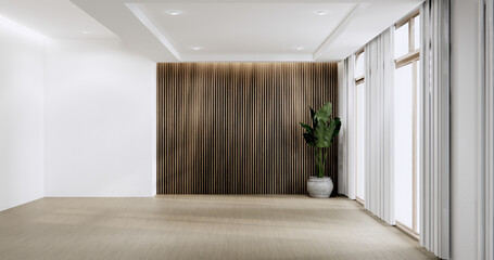 white Empty wooden room, Cleaning japan room interior, 3D rendering