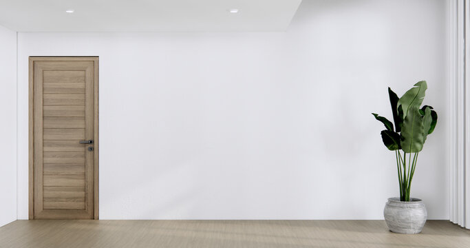 white Empty wooden room, Cleaning japan room interior, 3D rendering