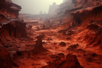 Discovering the crimson terrains of Mars. Generative AI