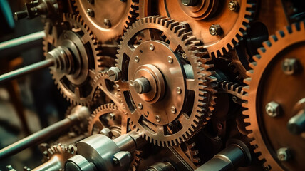 Large cog wheels in the motor.